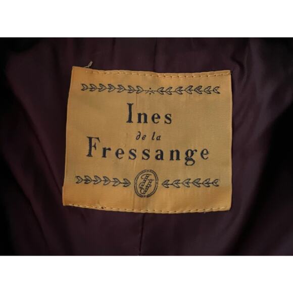 Inas de la Fressange Velvet Blazer Purple Long Line Vintage FLAW Whimsy Goth - Picture 7 of 12